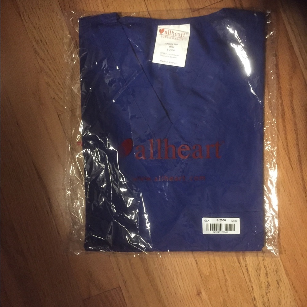 Allheart Unisex Scrub Top Medium Royal Blue